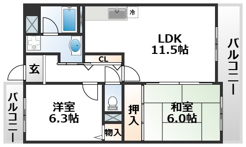2階の間取り図