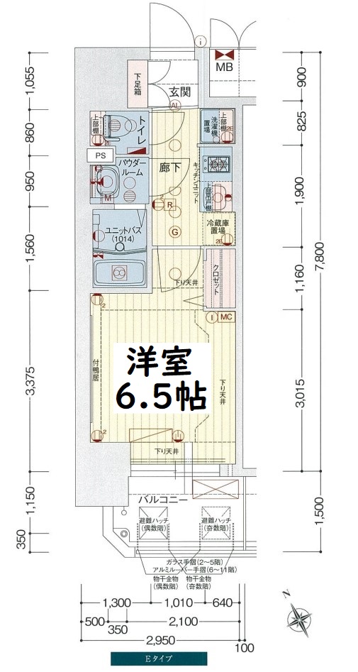 プレサンスOSAKA DOMECITYビーツ 間取り図