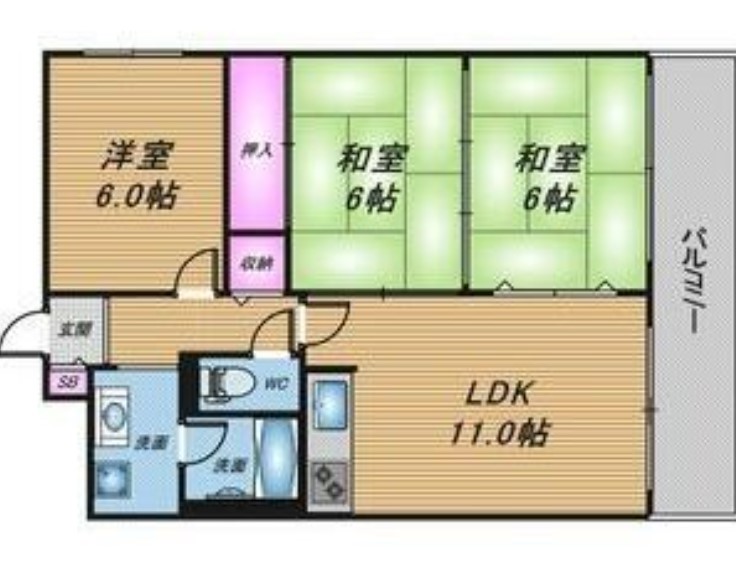 シャトー南船場　間取り