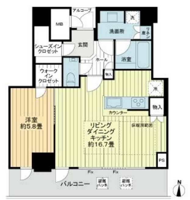 プレミストタワー大阪新町ローレルコート　間取り