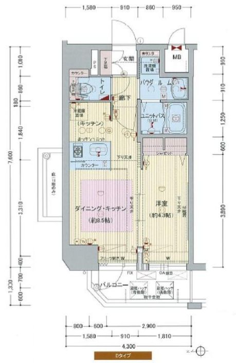 プレサンス心斎橋ルティア 間取り