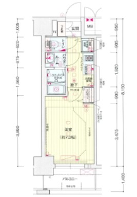 プレサンス大阪福島シエル　間取り