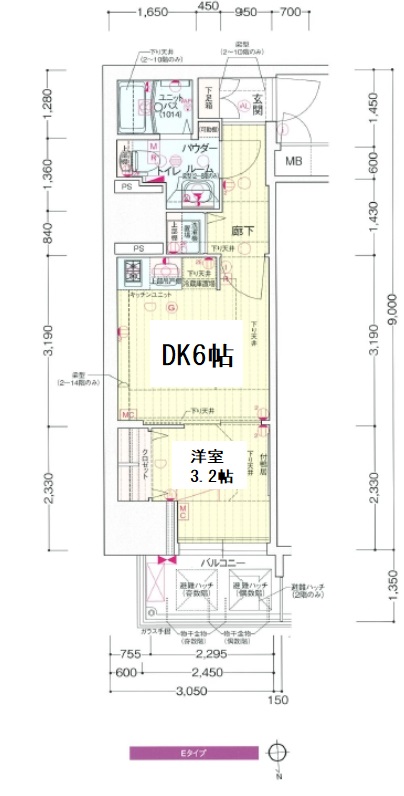 プレサンス松屋町グレース 間取り