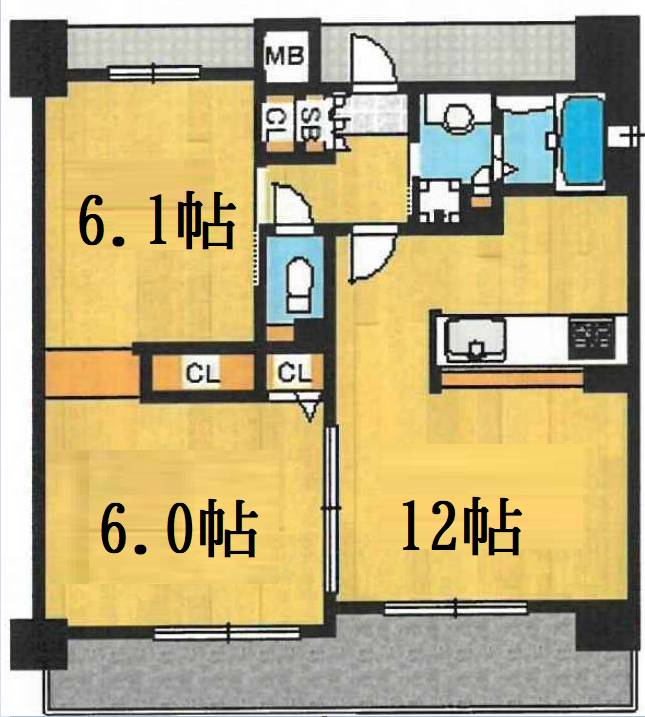 エステムコート南堀江Ⅱレアリス　間取り