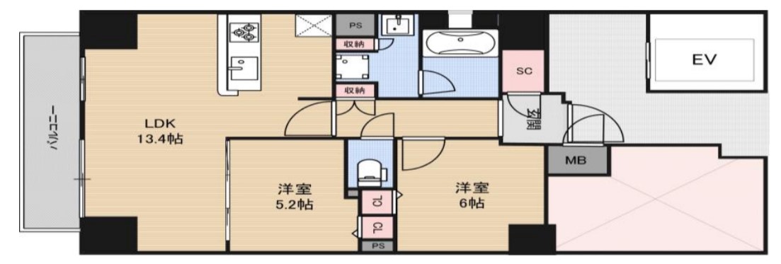 プレサンス心斎橋レヨン　間取り