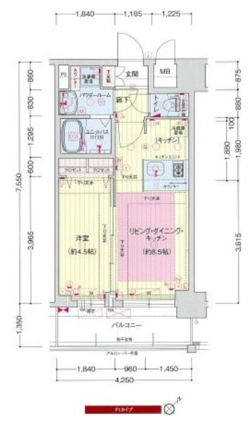 プレサンスOSAKADOMECITYワンダー　間取り