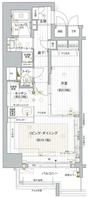 プレサンスNEO心斎橋 間取り