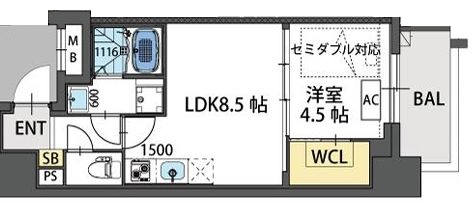 ラ・フォルム天満橋EAST　間取り