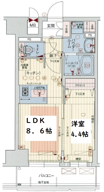 プレサンス難波クチュール　間取り