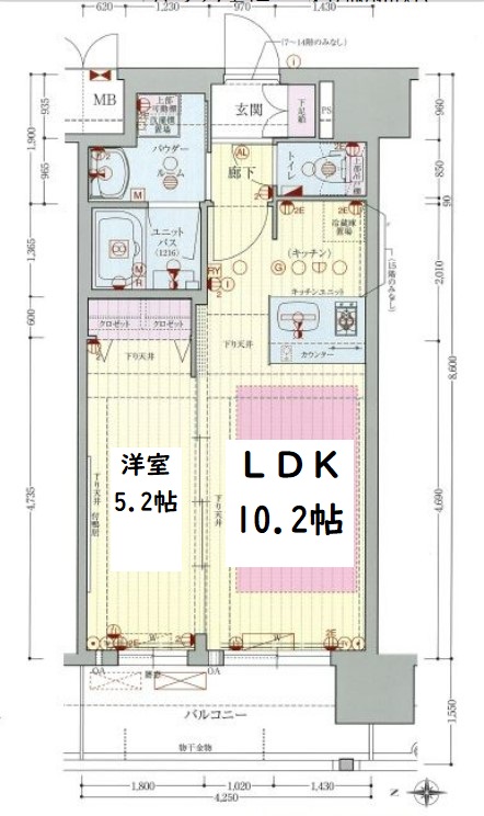 プレサンス松屋町駅前デュオ 間取り