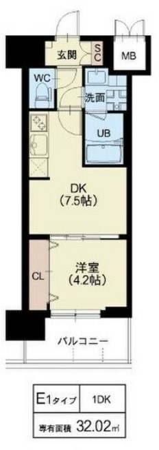 スプランディッド難波Ⅲ 間取り図
