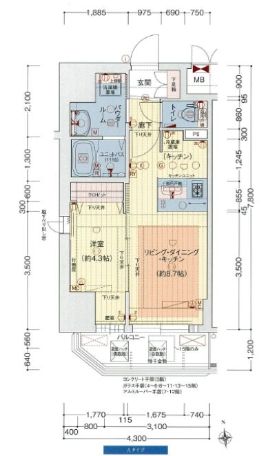 プレサンス難波クチュール　間取り