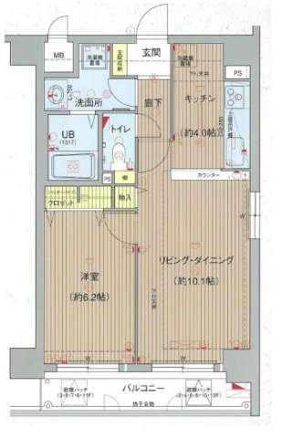 プレサンス中之島公園南 間取り図