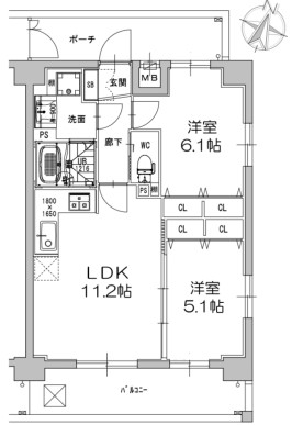レオンコンフォート天神橋　間取り