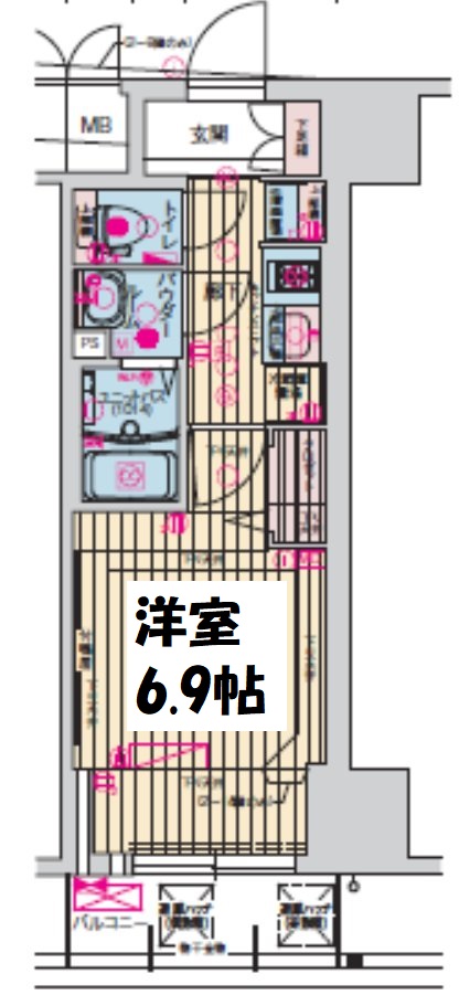 プレサンス堺筋本町駅前シェル 間取り
