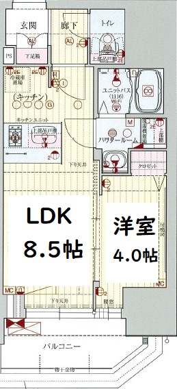 プレサンス北浜オリジン　間取り