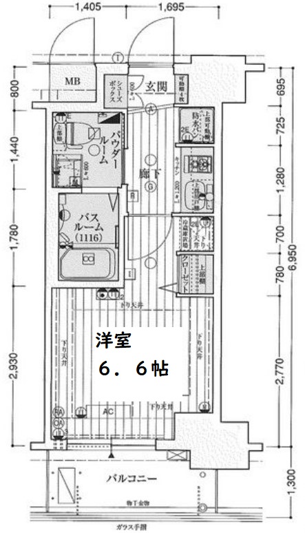 エステムコート新大阪Ⅸグランブライト　間取り図