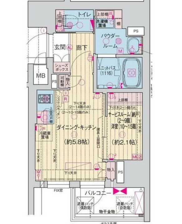 ソルテラス阿波座ウィズ　間取り