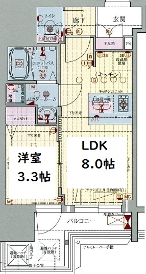 プレサンス北浜オリジン　間取り