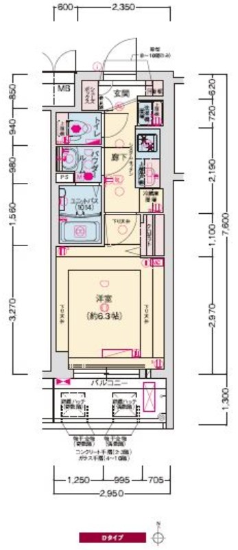 プレサンス南堀江スタイルズ　間取り