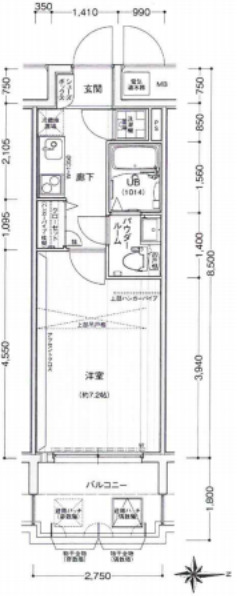 アドバンス上町台ラシュレ　間取り図
