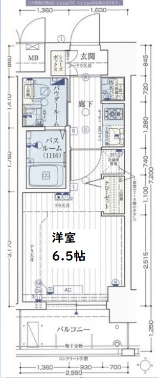 エステムコート難波WEST-SIDE Ⅳザ・フォース　間取り図