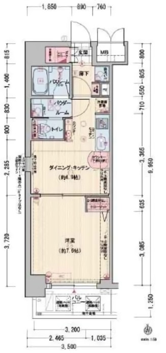 エステムコート心斎橋EASTⅡラヴァンツァ 間取り