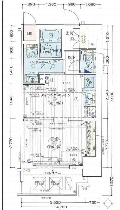 エステムコート新大阪Xザ・ゲート　間取り