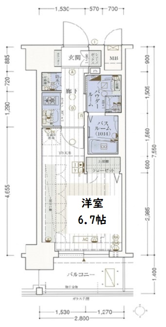 エステムコート天神橋Ⅲアヴァンテ　間取り