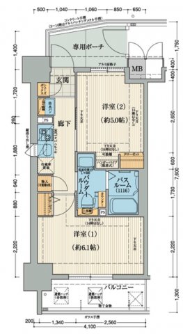 エステムプラザ大阪城パークフロント　間取り