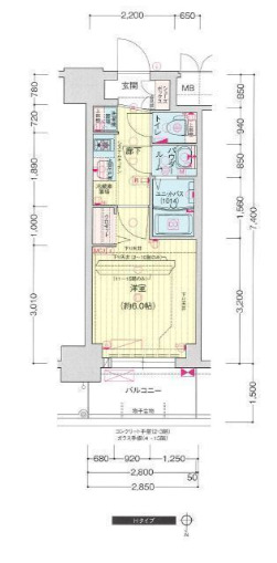 プレサンス南堀江ザ・センス　間取り