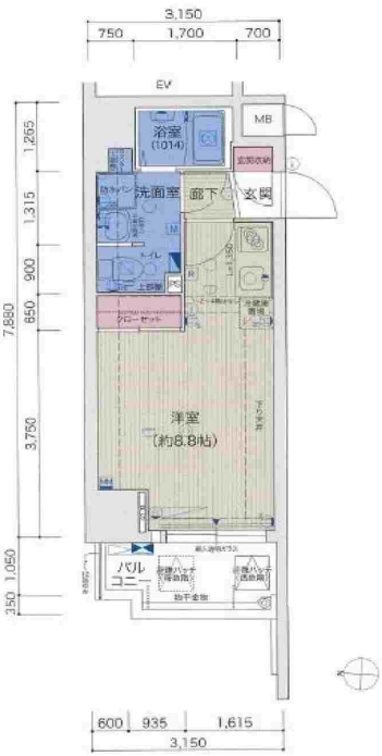 ララプレイス四天王寺夕陽ケ丘　間取り