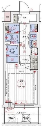 エステムコート四天王寺夕陽丘Ⅱ 間取り