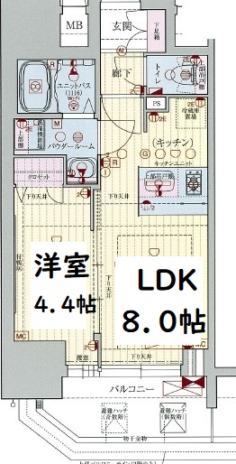 プレサンス北浜オリジン　間取り