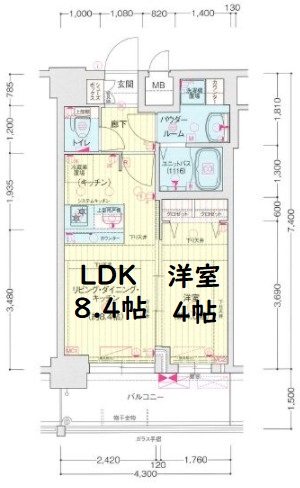 プレサンス南堀江ザ・センス　間取り