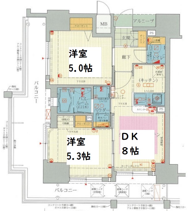 エステムプラザ難波WESTリバークロス　間取り