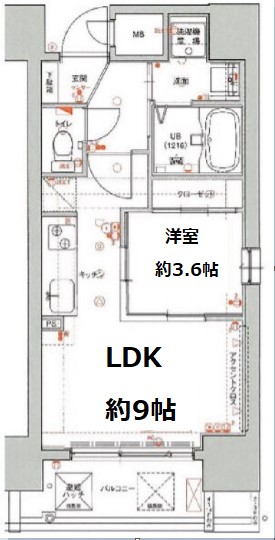 アクアプレイス南堀江　間取り