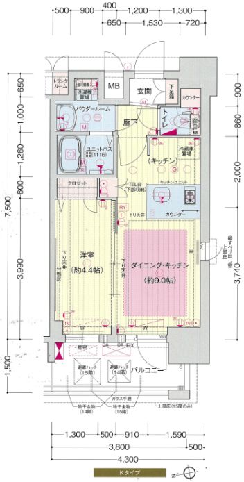 プレサンス大阪城公園ネクサス　間取り
