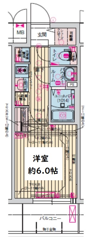プレサンス梅田ヴェルテ　間取り図