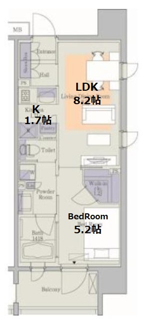 パークアクシス心斎橋　間取り