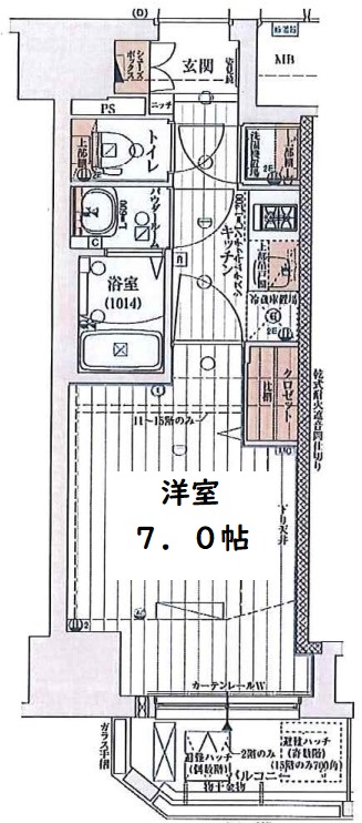 レジュールアッシュ谷町六丁目フェリシア　間取り