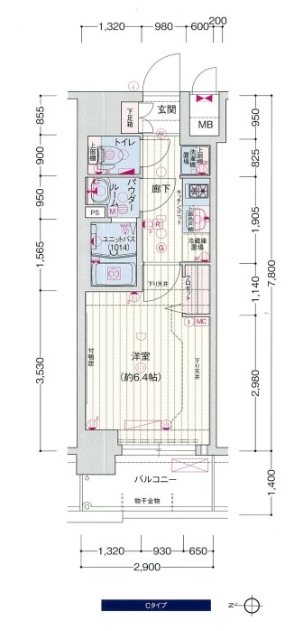 プレサンス上町台筆ヶ崎 NORTH　間取り