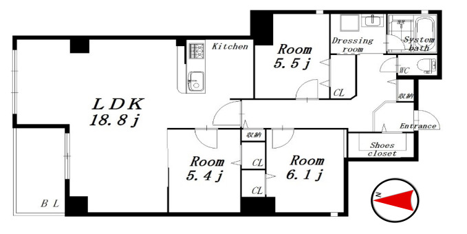 Marks四天王寺東門　間取り