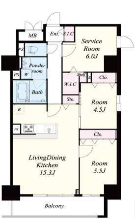 ル・マージュ新町　間取り