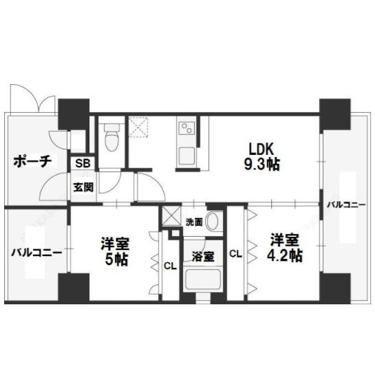 エステムコート梅田・天神橋Ⅱグラシオ　間取り