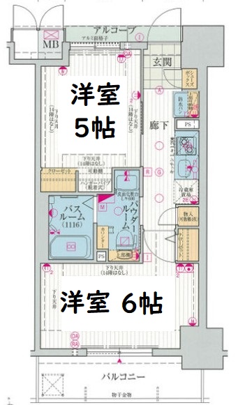 エステムプラザ大阪城パークフロント 間取り