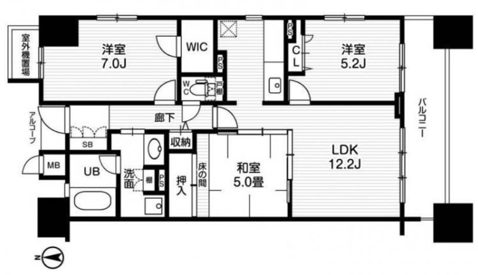 アーデンタワー新町　間取り