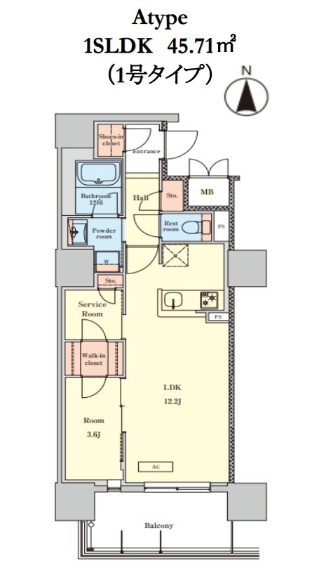 RJRプレシア南堀江　間取り