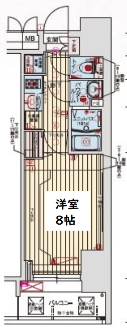 プレサンス谷町七丁目Ⅱ　間取り