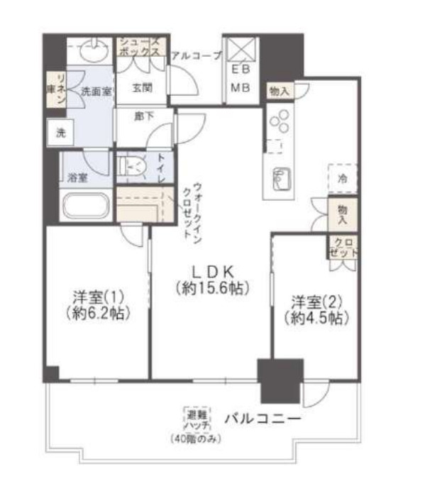 シエリアタワー大阪堀江　間取り